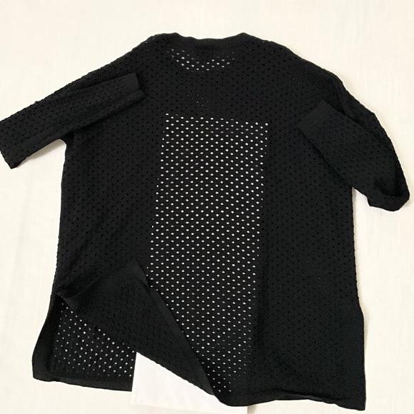 NWOT TOPSHOP Perforated Knit Jersey Sweater Top Size 4 Black - Picture 7 of 11